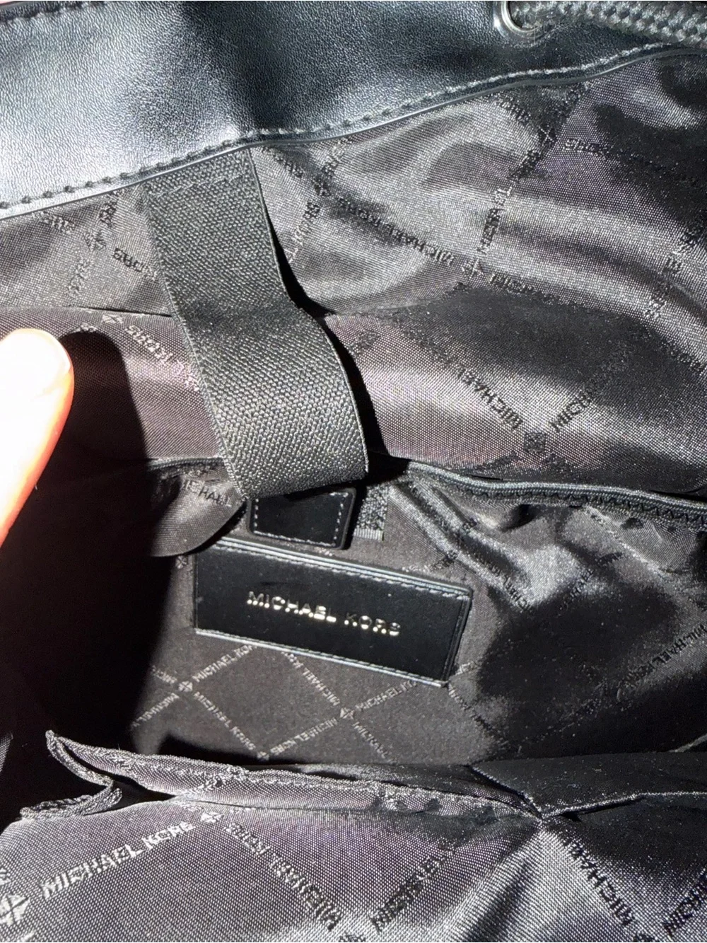 Michael Kors Black, Pink & White MK Logo Backpack